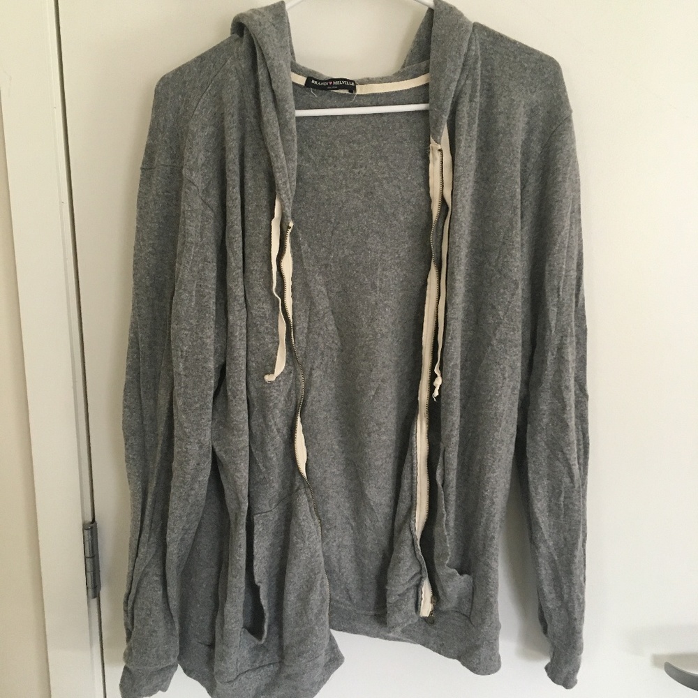 Brandy Melville Wool Zipup Hoodie